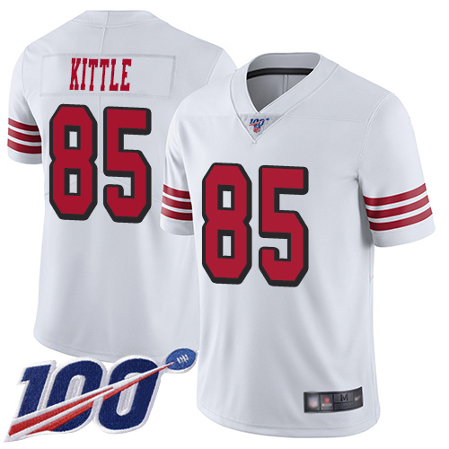 San Francisco 49ers Limited White Men George Kittle NFL Jersey #85 100th Season Rush Vapor Untouchable->san francisco 49ers->NFL Jersey